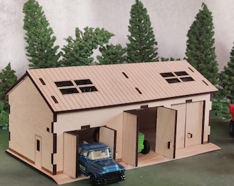 1:64 Scale Large Garage Kit for Diorama - Scenery Building for Die-Cast display
