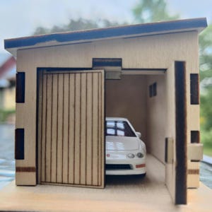 1:64 Garage Kit - Diorama Holz Schuppen, Gebäude für Hot Wheels, Tomica, Matchbox, Mini Modell Display