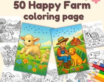 Farm Coloring Pages for Kids: 50 Printable Animals & Farmers (PDF)