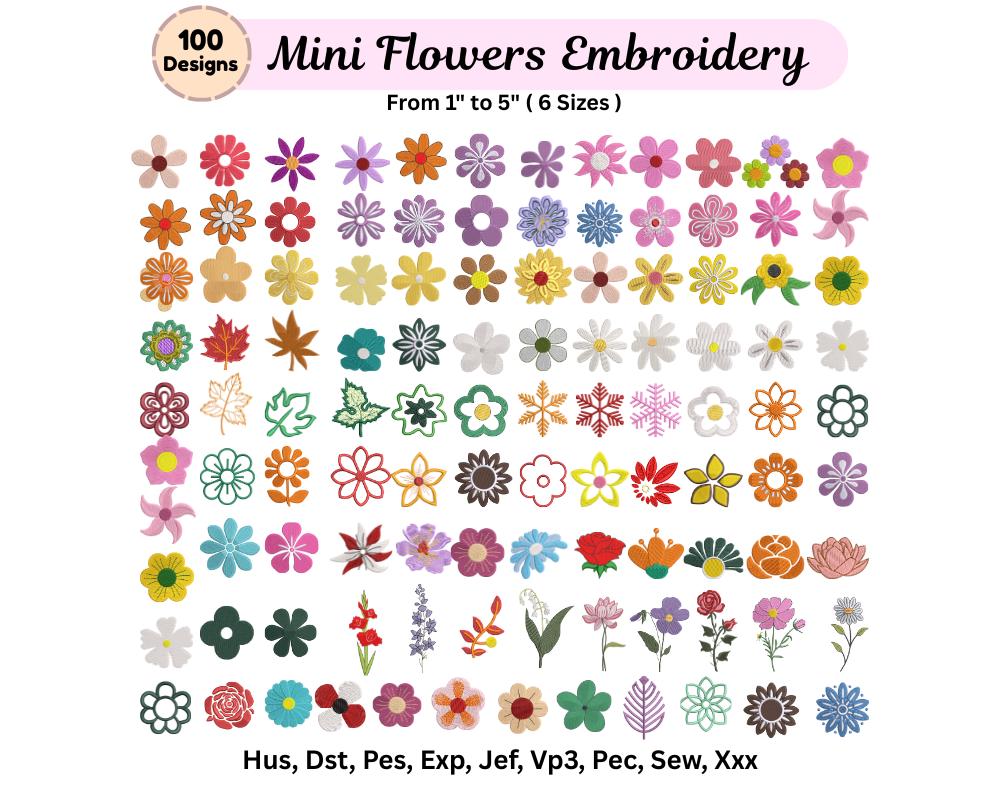 Mega Flowers Embroidery Bundle - 200+ Floral Designs Bundle - Machine ...