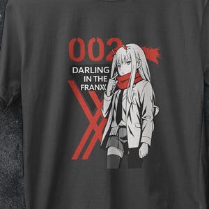 Darling in the Franxx Aesthetic T-Shirt - Zero Two Love Heart Shirt - Cute Anime Girl Tee -  Otaku Kawaii Gift for Her or Him -  Waifu Tee
