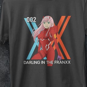 Zero Two Love Heart Aesthetic Shirt - Cute Anime Girl Tee -  Darling in the Franxx T-Shirt - Otaku Kawaii Gift for Her or Him - Waifu Tee