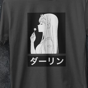 Darling in the Franxx Aesthetic T-Shirt - Zero Two Love Heart Shirt - Anime Girl Cute Tee -  Waifu Kawaii Gift for Her or Him - Otaku Tee