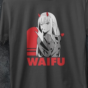 Zero Two Love Heart Aesthetic Shirt - Cute Anime Girl T-Shirt-  Darling in the Franxx Tee  - Waifu Tee - Otaku Kawaii Gift for Her or Him