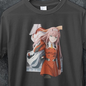Zero Two Love Heart Aesthetic Shirt - Cute Anime Girl Tee -  Darling in the Franxx T-Shirt  - Waifu Tee - Otaku Kawaii Gift for Her or Him