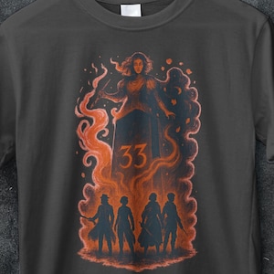 Clair Obscur Expedition 33 Dark Fantasy Tee - Dark Art Gift, Gothic RPG T-Shirt, Warrior Shirt, Mysterious Game Merch, Gamer Shirt, Clothing