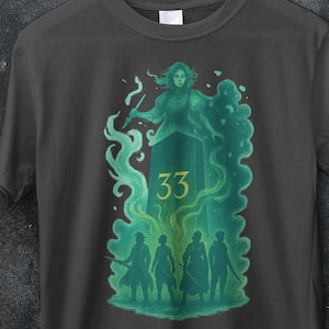 Clair Obscur Expedition 33 Dark Fantasy Tee - Gothic RPG T-Shirt, Dark Art Gift, Warrior Shirt, Mysterious Game Merch, Gamer Shirt, Clothing