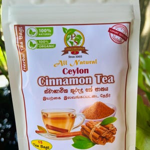 Pure Ceylon Cinnamon Tea Bag | 100% Organic & Natural Ceylon Cinnamon Tea | Cinnamomum zeylanicum| Organic Caffeine-Free | Premium Quality
