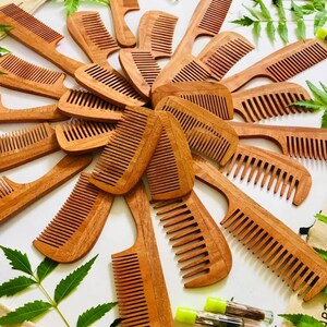 Wooden Hair Comb - Wooden Comb - Wide Tooth Comb - Hair Comb - Neemwood Handmade Comb - Healthy Hair - Natural Wood