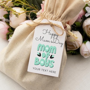 Gepersonaliseerde afdrukbare Moederdagcadeaukaartjes voor moeder van jongens, aanpasbaar met tekst, direct te downloaden, freebie inbegrepen
