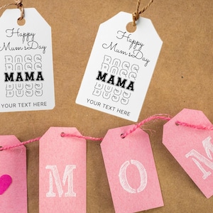 Etiquetas de regalo imprimibles para el Día de la Madre, personalizables para mamás jefas, descarga instantánea, personalizadas, hechas para mamá, obsequio incluido