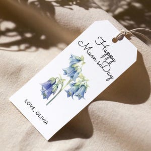 Etiquetas de regalo imprimibles para el Día de la Madre: personalizables, personalizables y de descarga instantánea. Incluye obsequio. Etiquetas florales, minimalistas y hechas para mamá.