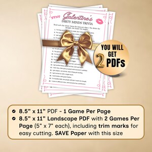 Family trivia and group games combined in one printable