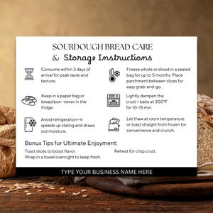 Redigerbar etikett för husmanskost, anpassad Canva-mall för surdegsbröd, QR-kodskylt, paket med vårdkort för mikrobageri, förpackning för bondens marknad