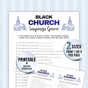 Printable Black Family Games sheet for Sunday school, youth groups, and adults, designed as an interactive icebreaker and Bible trivia activity for all ages.