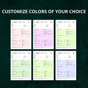 Cupcake order form printable with payment receipt form area, invoice date section, and bakery branding placeholder for small businesses.