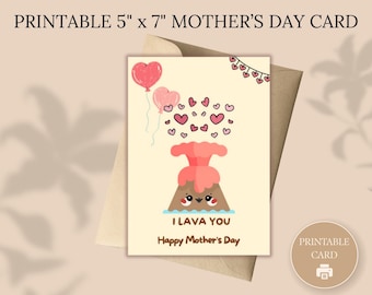 Tarjeta imprimible "Te lavo" para el Día de la Madre, divertida y con un divertido juego de palabras, descarga digital, personalizable, editable, de 5 x 7 pulgadas, ideal para regalar al instante.