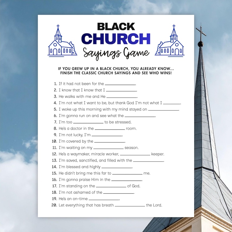 Family Reunion Games PDF featuring black church sayings and Bible trivia, ideal for teens, adults, and kids, making church events fun and engaging for all ages.