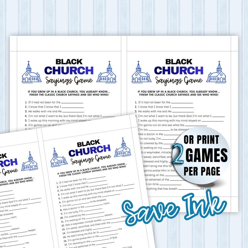 Womens Ministry Game printable with 20 fill-in-the-blank questions, perfect for church events, Bible study groups, kids ministry, and youth group icebreaker activities.