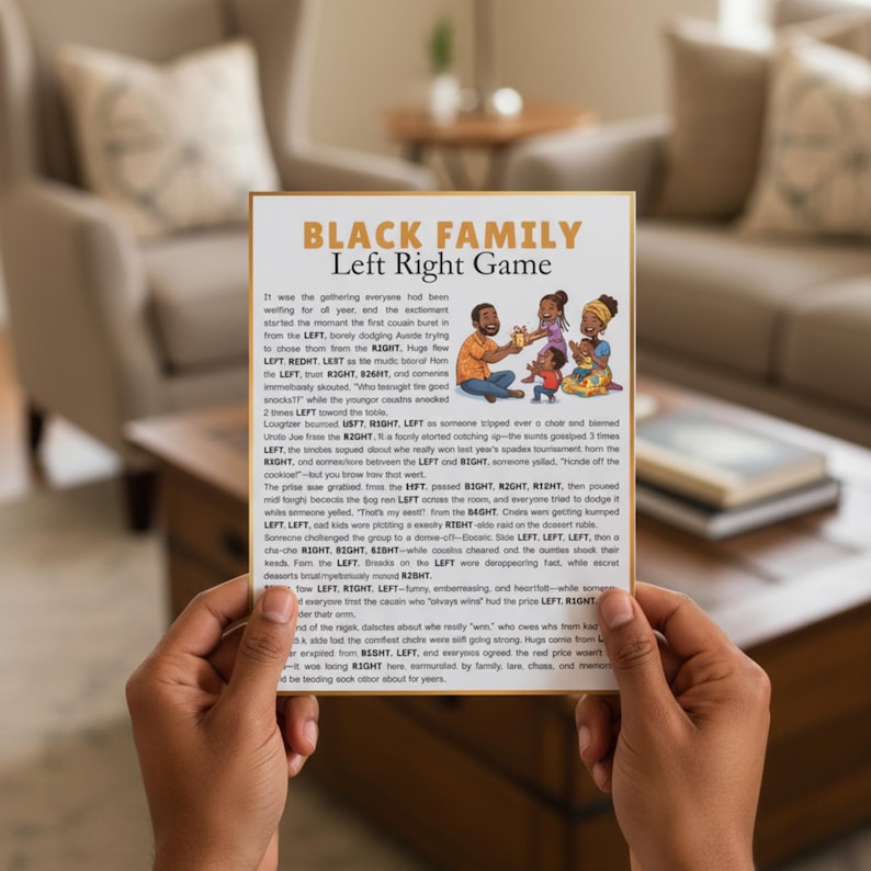 Family reunion left right game for interactive fun