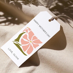 Etiquetas de regalo para el Día de la Madre imprimibles, inspiradas en Matisse: plantilla floral personalizable, descarga instantánea, personalizadas, regalo.