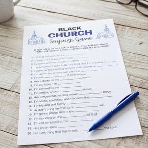 Kids Ministry printable with classic black church sayings, suitable for Sunday school, family reunions, church parties, and interactive Christian team-building games.