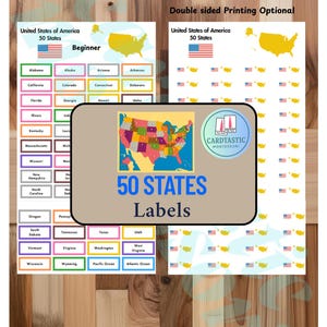 United State 50 States + Oceans: Geography Labels for Montessori Puzzle Maps|  Language Printable | Preschool, Elementary, United States