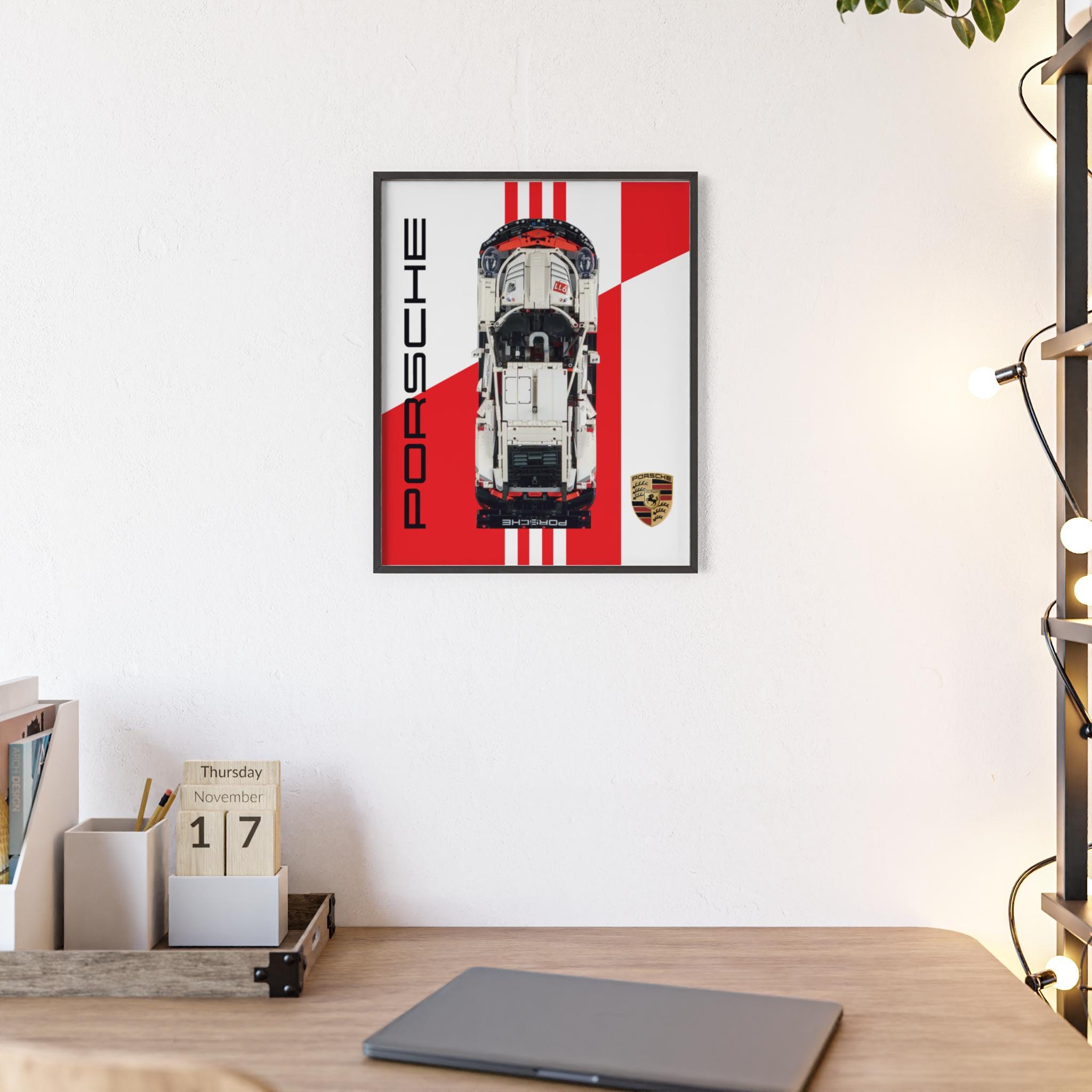 Porsche 911 RSR Poster | LEGO Technic 42096 Compatible Wall Art