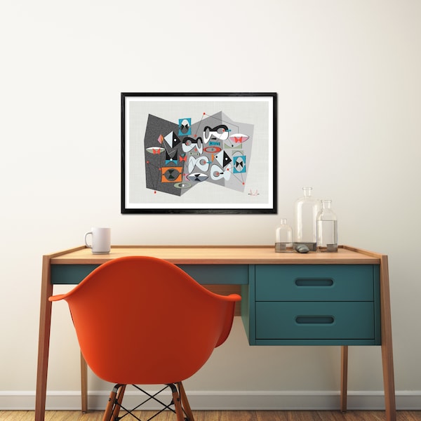 Dibs 11x14 mid century retro print by Edwin Wade