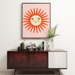 Sun Face 1  Mid Century Modern Illustration