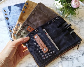 Personalized A5 A6 Canvas Binder Insert, Refillable Journal Accessories, Agenda Pocket Insert, Passport Card Holder Pouch Pen Case