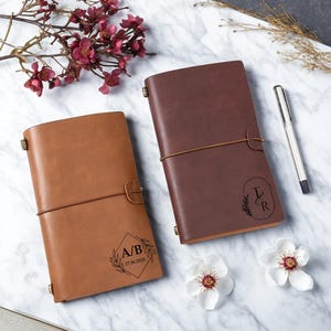 A6 Refillable Leather Journal Cover – Custom Notebook, Perfect for Travel, Daily Notes, Thoughtful Gifts, Coworkers, or Corporate Events.