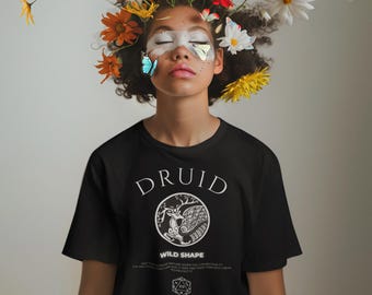Druid Wild Shape T-Shirt: Mystical Stag Design, DnD RPG Shirt