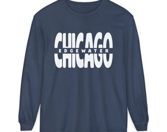 Edgewater Chicago långärmad skjorta | Chicago grannskapsskjorta | Comfort Colors långärmad | Chicago-present | Edgewater-t-shirt