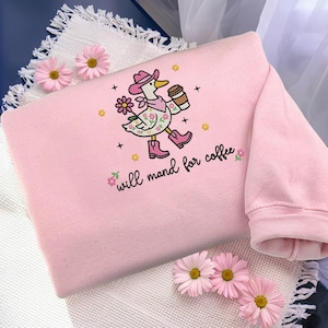 Embroidered Silly Goose RBT Sweatshirt, Floral Will Mand for Coffee for ABA Therapy, Bcba Shirt, Sped Teacher Hoodie, Behavior Tech