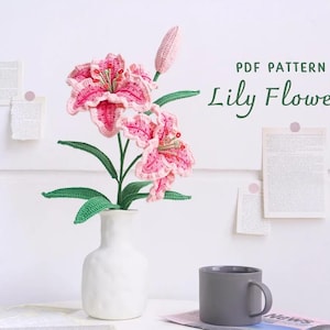 Gehaakte bloempatronen, gehaakt huisdecor, bloemdecoratie, haakpatroon leliebloemen, haakpatroon bloemenmand