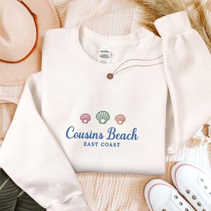 Embroidered Cousins Beach Shirt, Vintage Beach Sweatshirt, Trendy Coastal Tee, East Coast Beach Shirt, Summer Vibes Hoodie, Trip Shirt