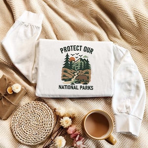 Embroidered Protect Our National Parks Sweatshirt, Vintage Style, Protect Our Parks Camping Shirt, Bear Resist, National Park Lover Gift