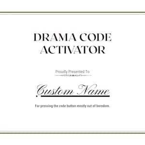 Funny Medical Award – Drama Code Activator Plaque, Custom Gift for Nurses, EMTs, or Dramatic Coworkers