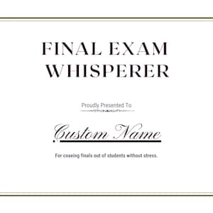 Certificaat Eindexamen Fluisteraar Leraar, Prijs voor Leraar Middelbare School, Aangepast cadeau voor Leraar Middelbare School