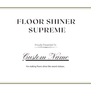 Certificado de engraxate supremo, prêmio de zelador, placa personalizada de zelador, reconhecimento de jardineiro, presente de agradecimento ao zelador