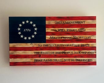 2nd Amendment Flag, Second Amendment American Flag, 2A American Flag, 1776 Gift, Rustic Wooden Flag