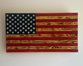 American Flag - Wooden Art- Rustic Wooden Flag - Perfect Veteran gift for Military First Responders