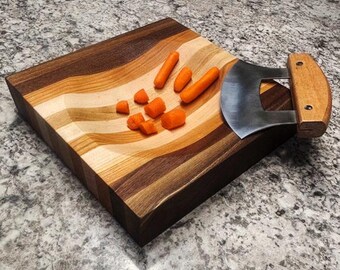 Unique bowl shape Cutting Board w/ curved knife