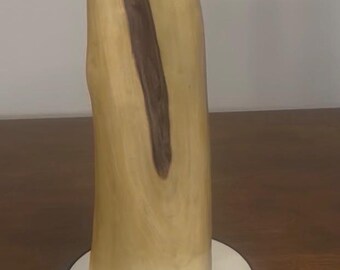 Beautiful walnut spiral sculpture and rotating display. Price reduced.