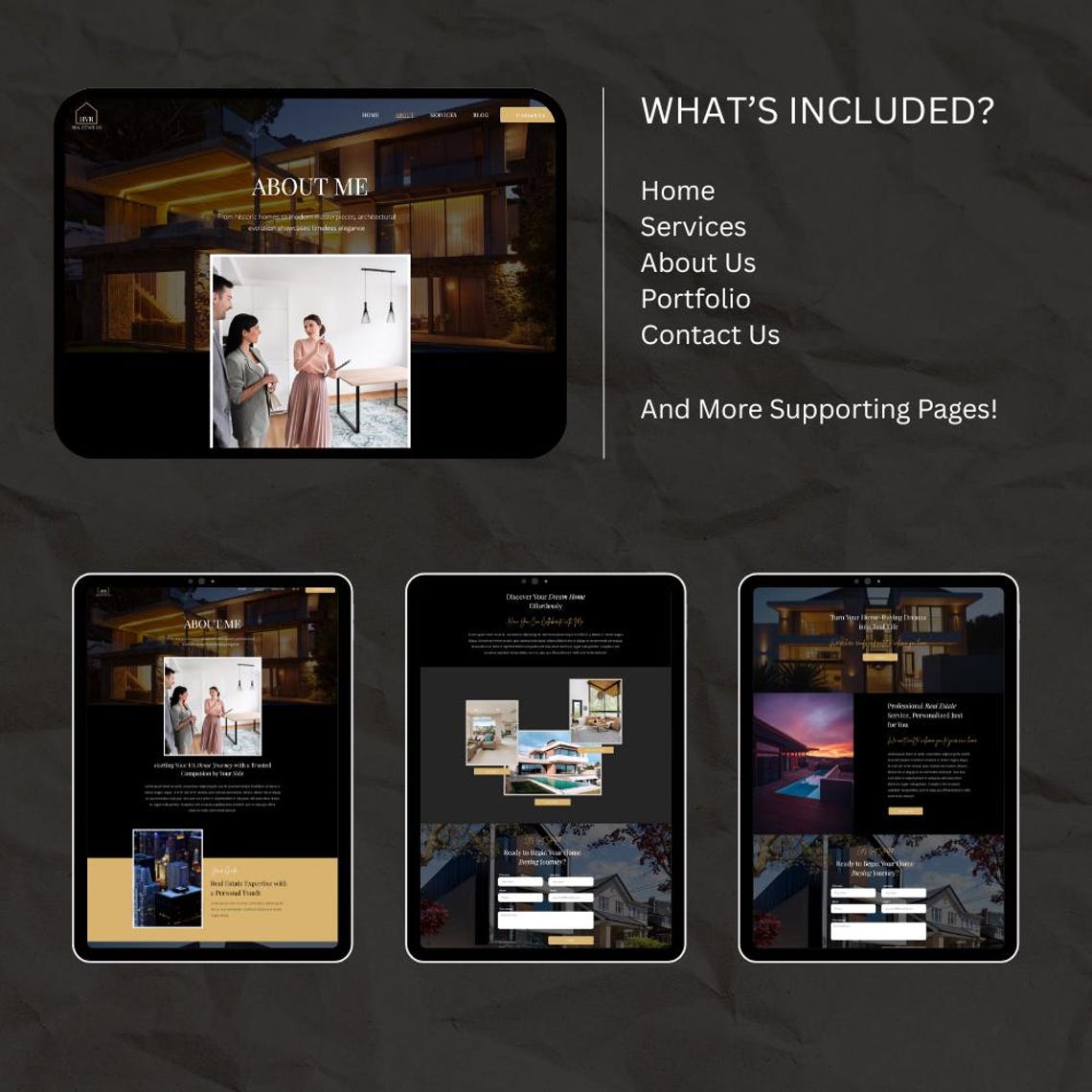 Wix Editor Website Template Real Estate, Business, Portfolio Etsy