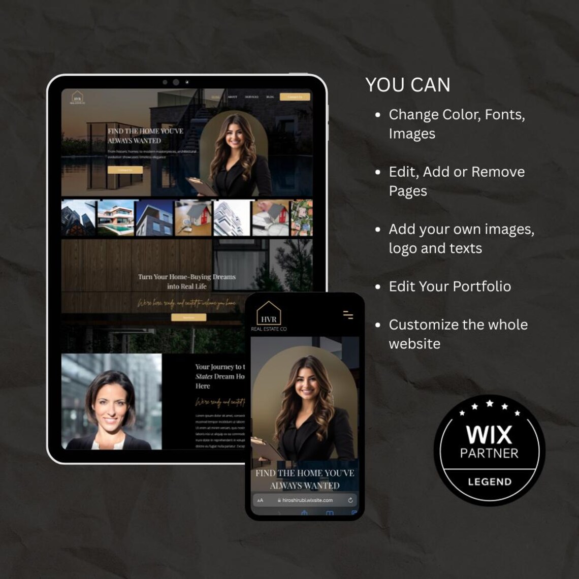 Wix Website Template Modern Real Estate, Business Portfolio Etsy