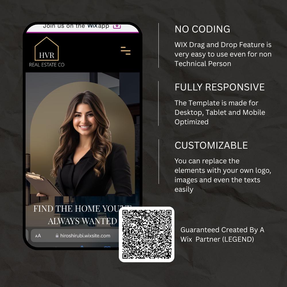 Wix Website Template Modern Real Estate, Business Portfolio Etsy