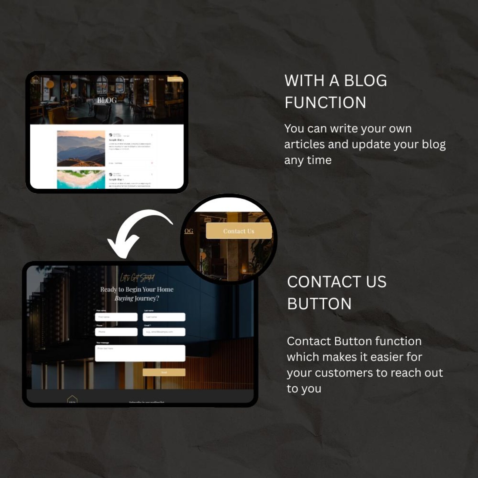 Wix Website Template Modern Real Estate, Business Portfolio Etsy