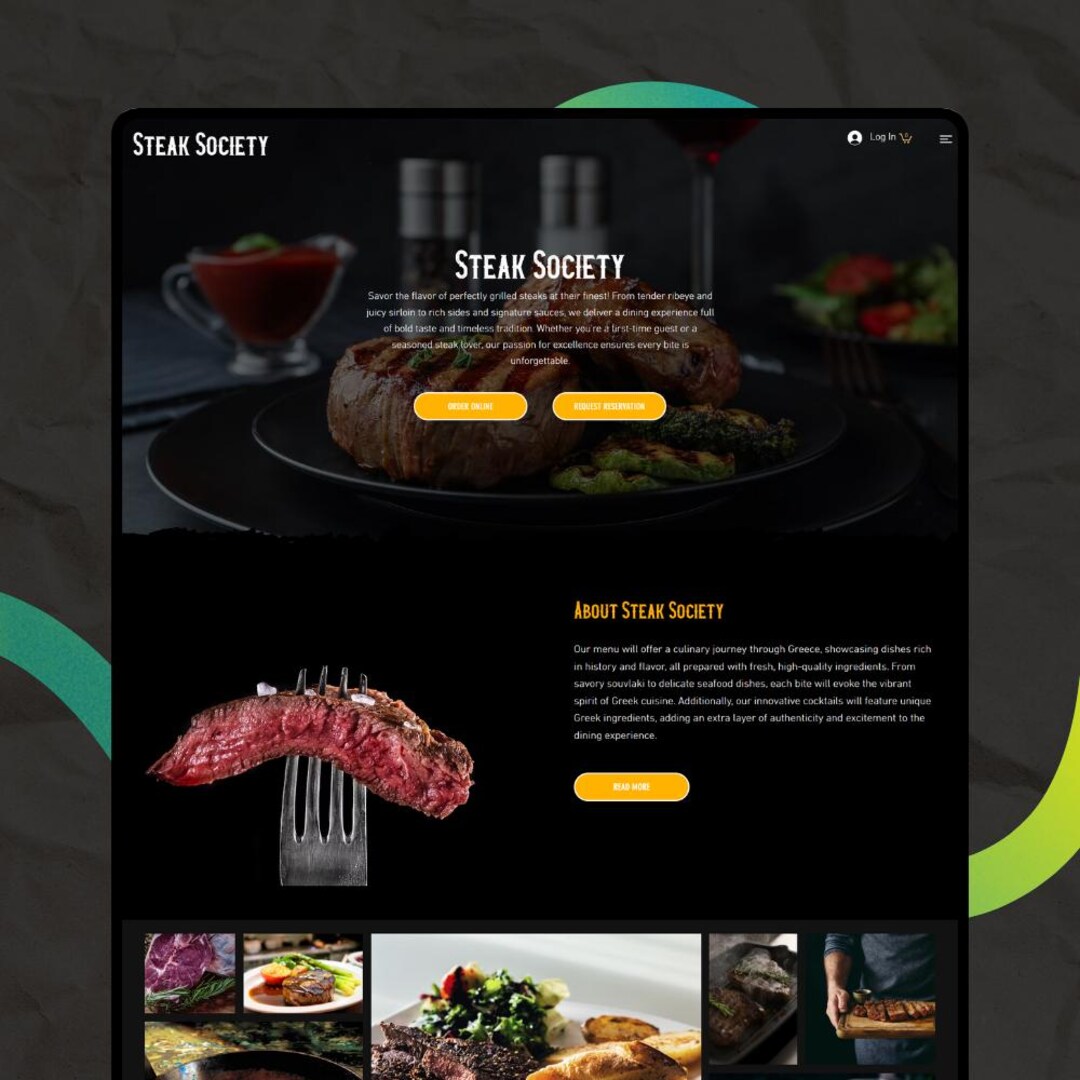 Wix Studio Restaurant Website Template Online Menu, Food Delivery Etsy
